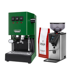 Gaggia Classic E24 PRO Pakke Grønn - Inkluderer MDF55 kvern og 1 kg Classic kaffe
