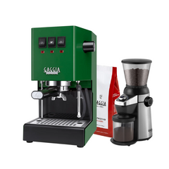 Gaggia Classic E24 Pakke Grønn - Inkluderer MD15 kvern og 1 kg Classic kaffe